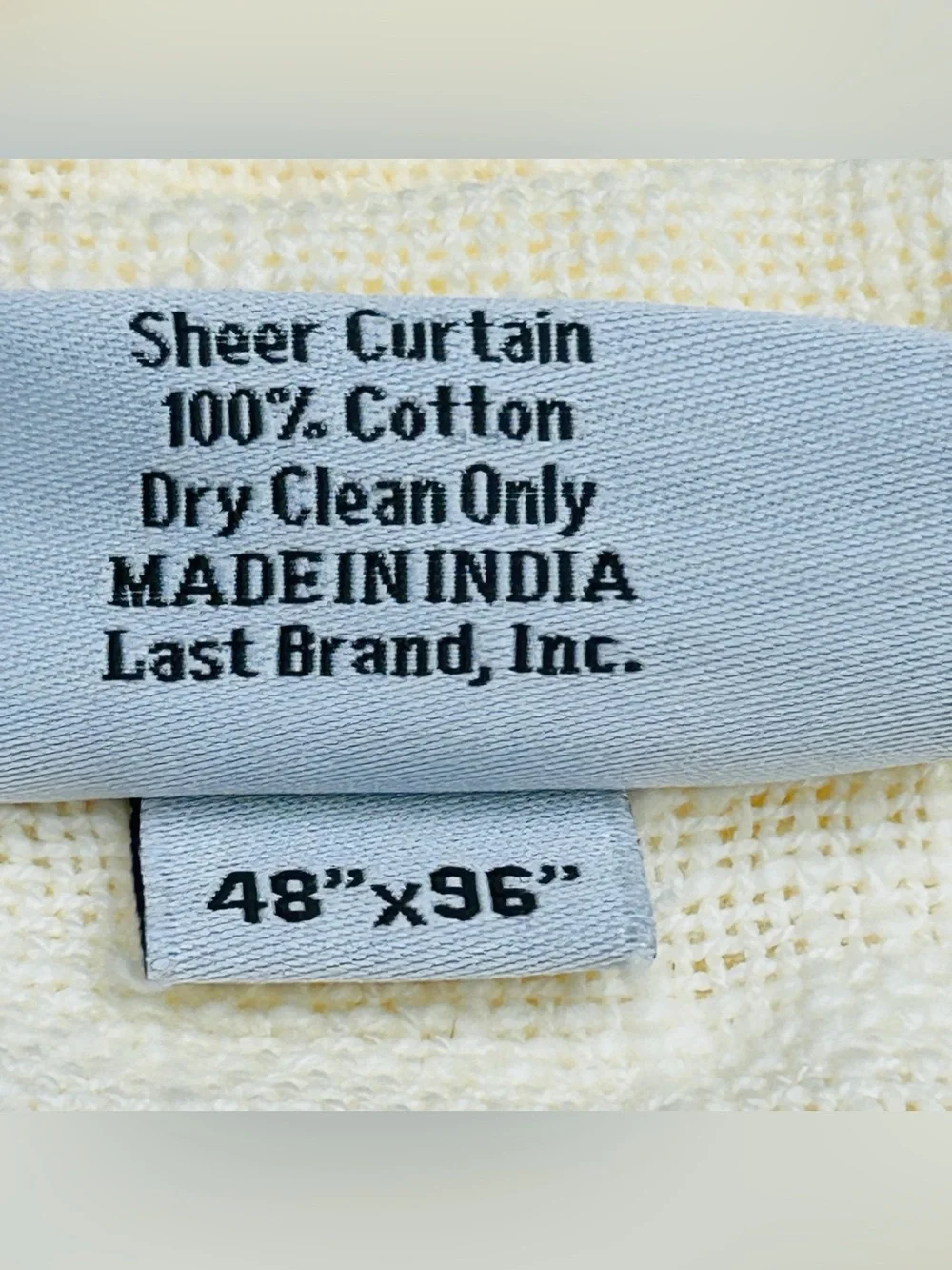 QUINCE Set Of 2 48x96 Cotton Sheer Curtains Ivory 0520